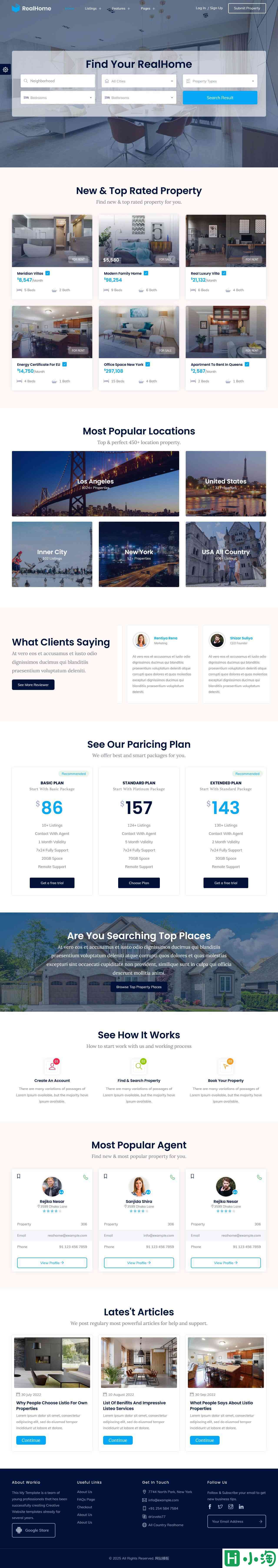 全能高效房地产中介平台网站模板-PC预览